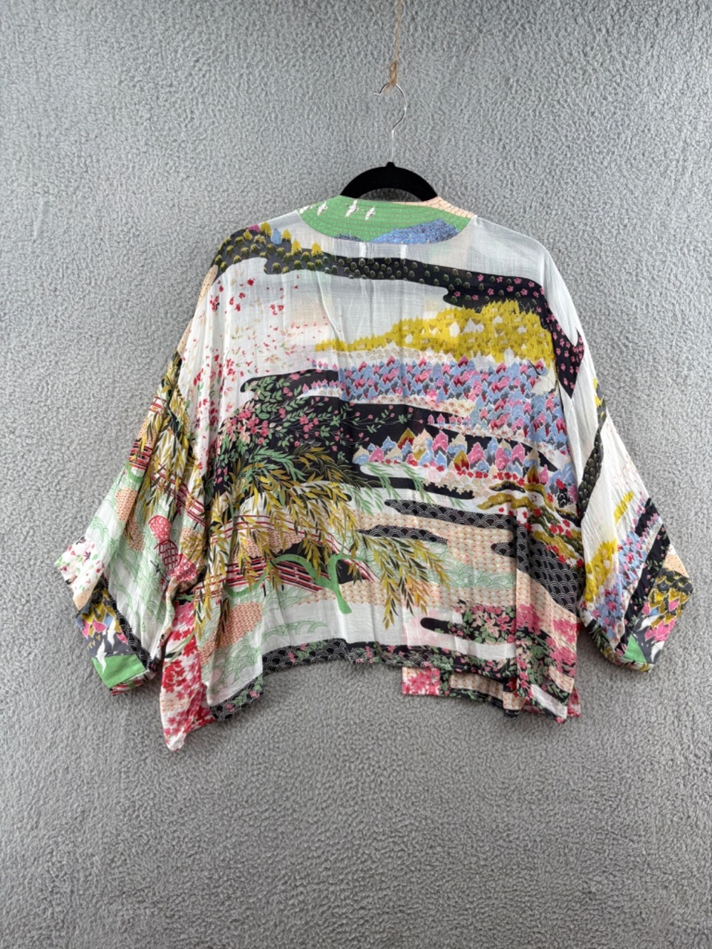 One Hundred Stars Kimono Palazzo Pants 2 Piece Set Boho Floral S/M Art to Wear - Picture 4 of 16